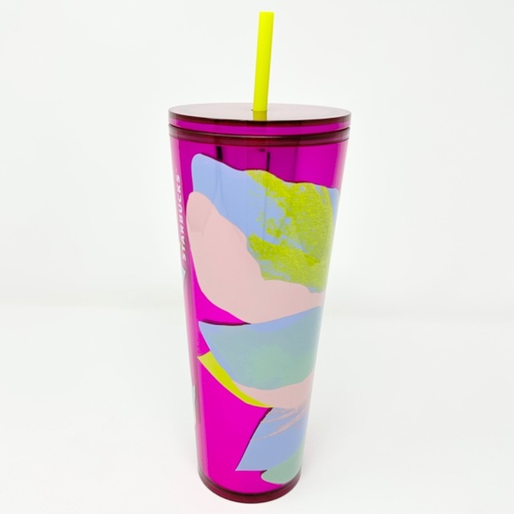 Starbucks 2024 Magenta Dichroic Magnolia 24 Oz Venti Cold Tumbler Spring NWT - Picture 4 of 6